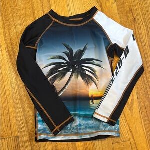 Molo Palm Tree Sunset Rash Guard Long Sleeve Swimming Shirt Size 5/6